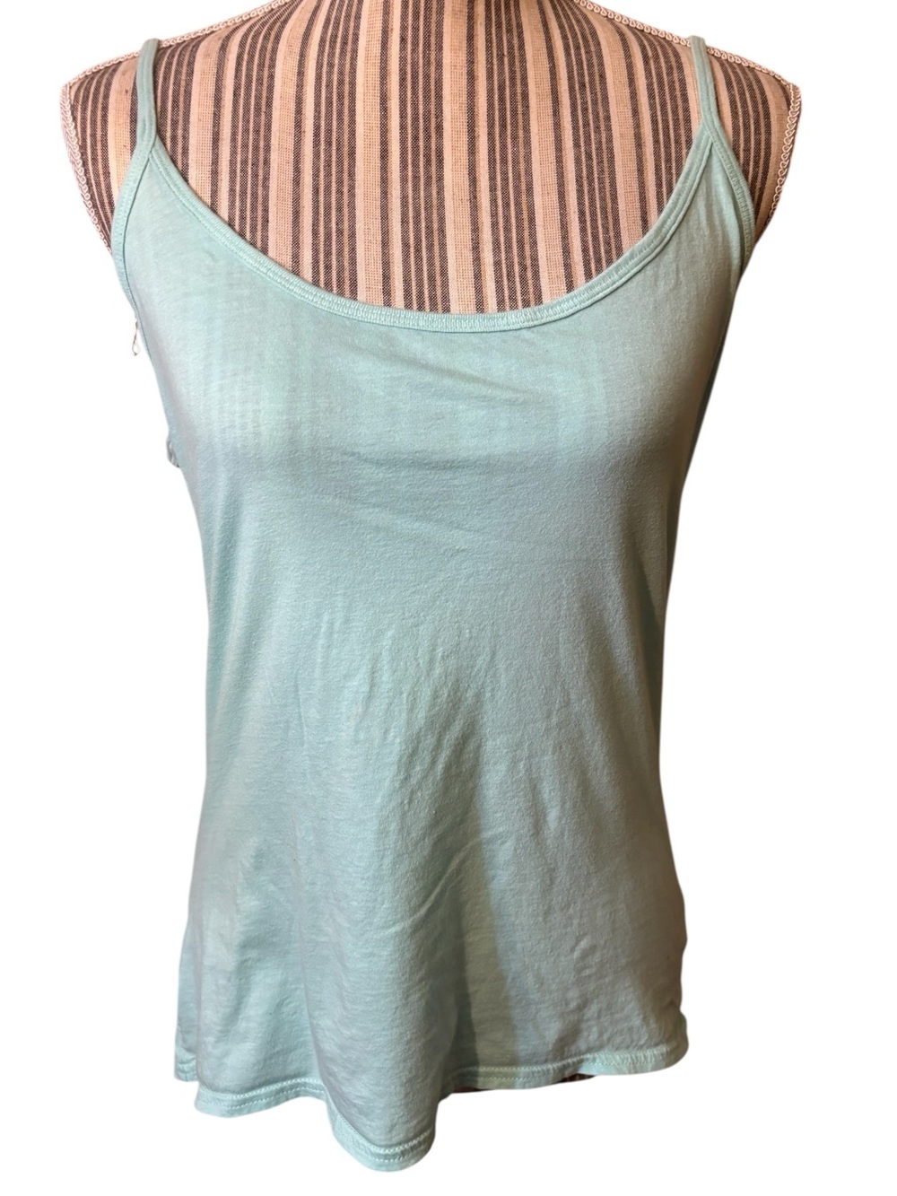 GAP Camisole XL Light Aqua Blue Green Spaghetti Straps 100% Cotton Stretch